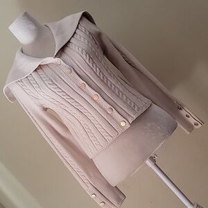 Marled Sailor Collar Sweater in Cream